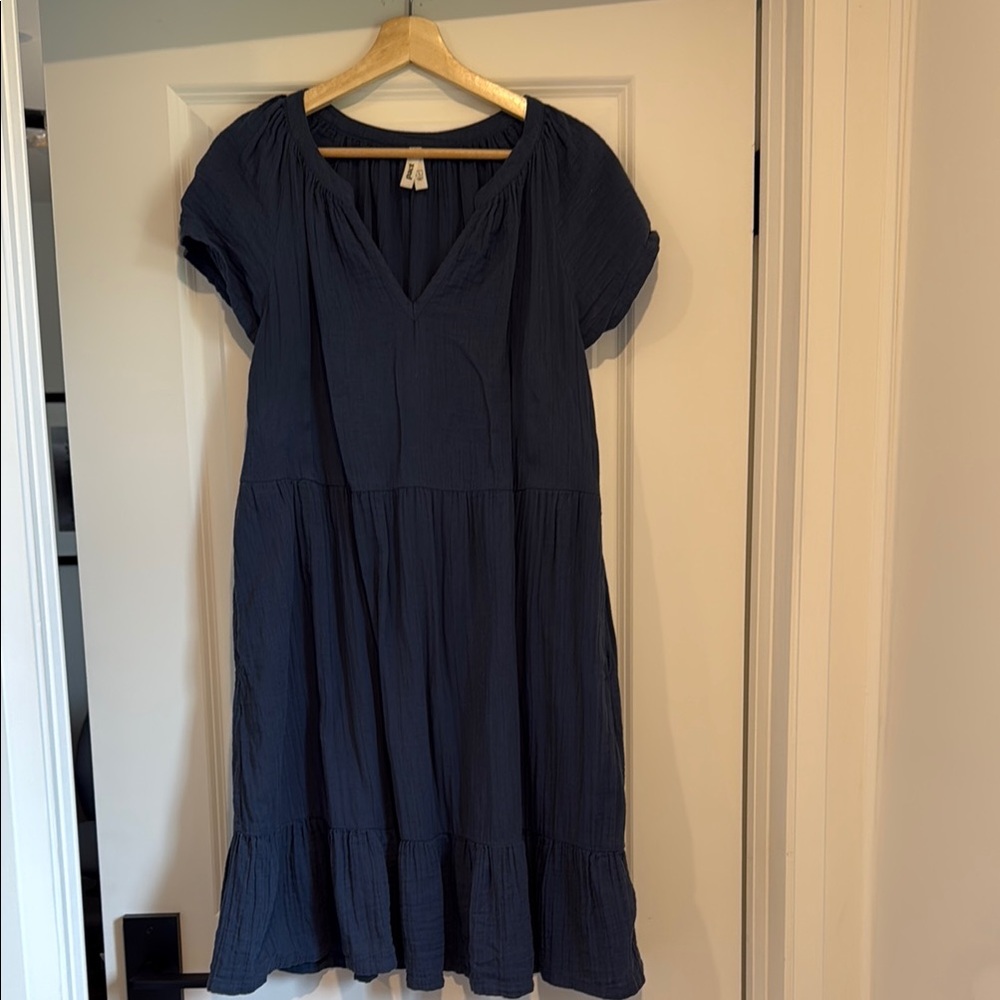 Pact Navy Blue Midi Dress
